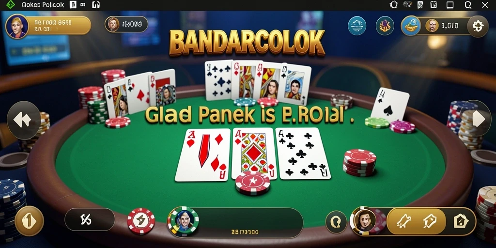 Tampilan gameplay BANDARCOLOK dengan suasana poker yang mendebarkan.