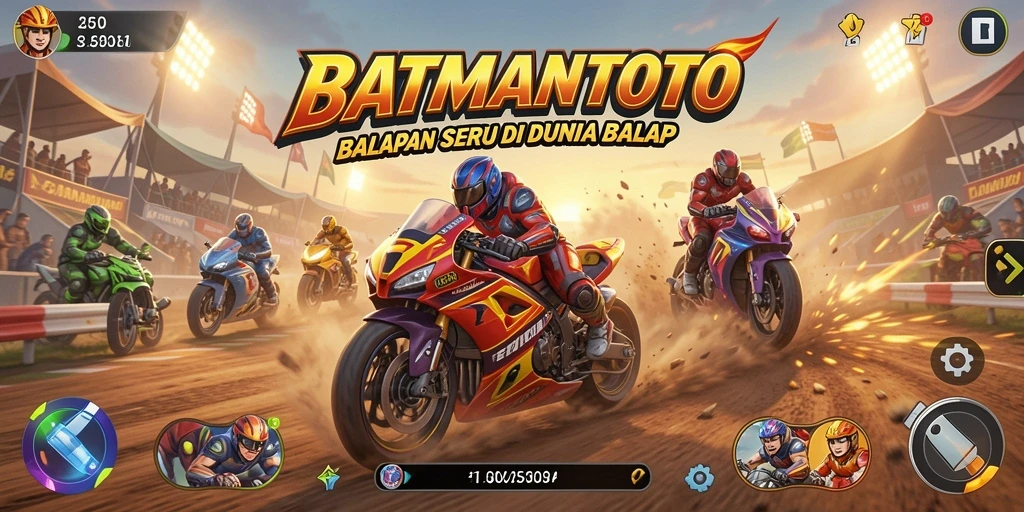 Tampilan gameplay balapan mendebarkan di BATMANTOTO