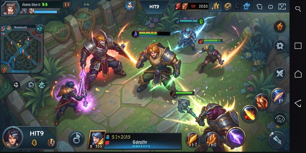 Tampilan gameplay seru dengan pertempuran tim yang dinamis.