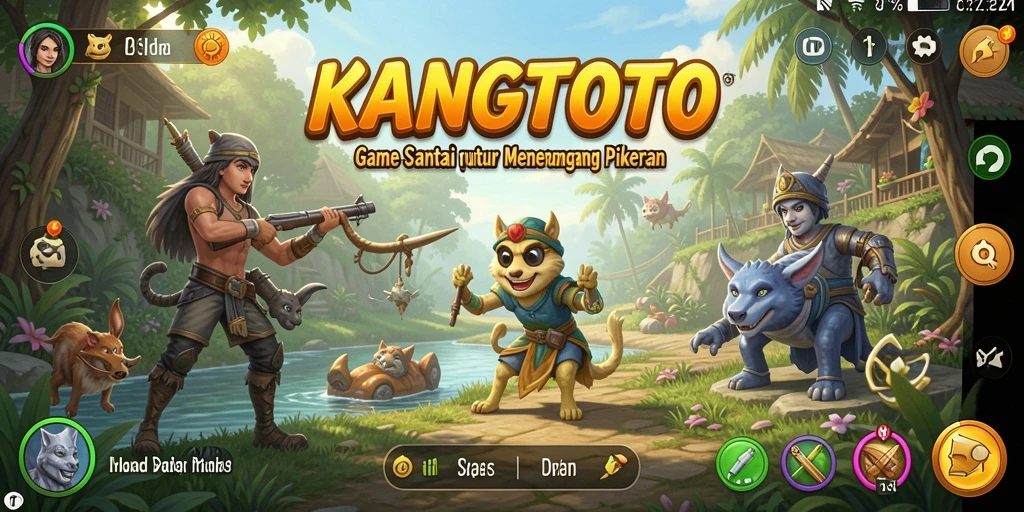 Tampilan gameplay KANGTOTO yang penuh warna dan menghibur.
