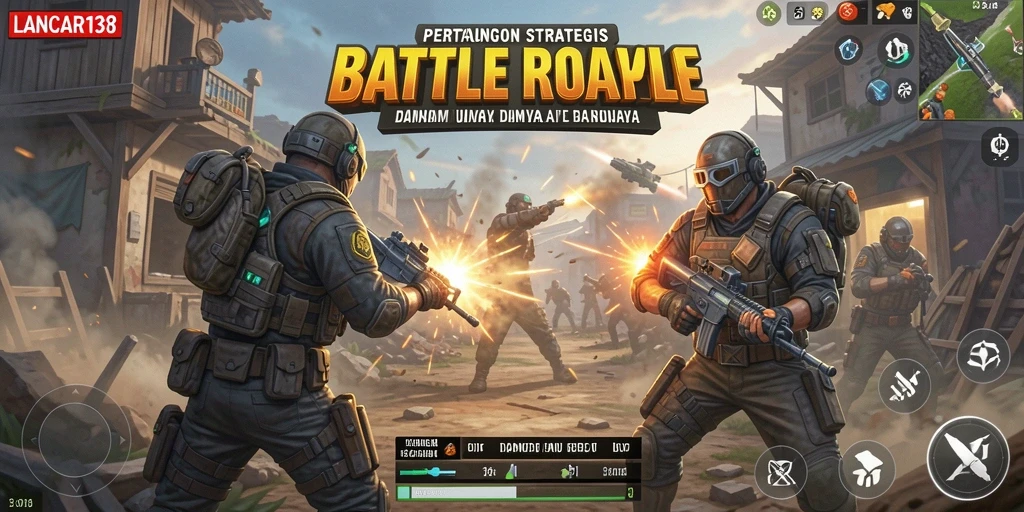 Screenshot menampilkan pertempuran seru dalam game Battle Royale.