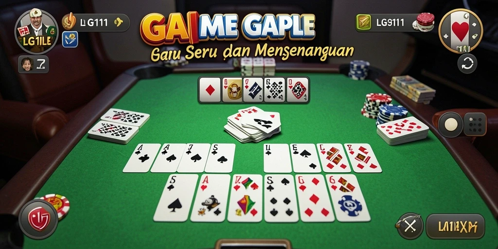 Screenshot gameplay LG111 menampilkan serunya bermain Gaple.