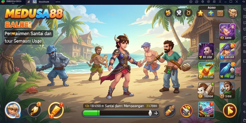 Tangkapan layar gameplay MEDUSA88 yang penuh warna dan menyenangkan.