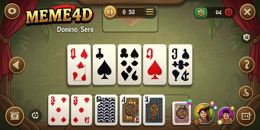 Tampilan gameplay seru saat bermain Domino di MEME4D.