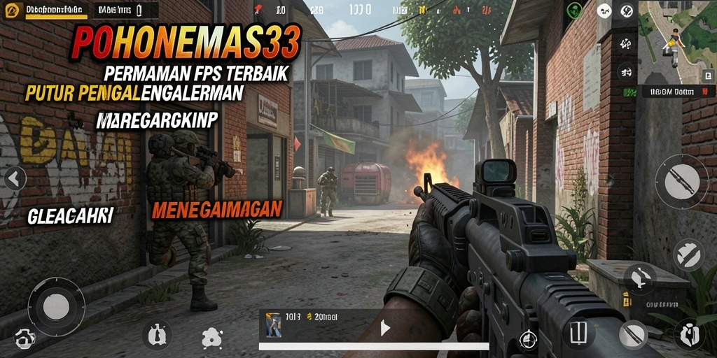 Screenshot gameplay menampilkan aksi intens dalam POHONEMAS33.