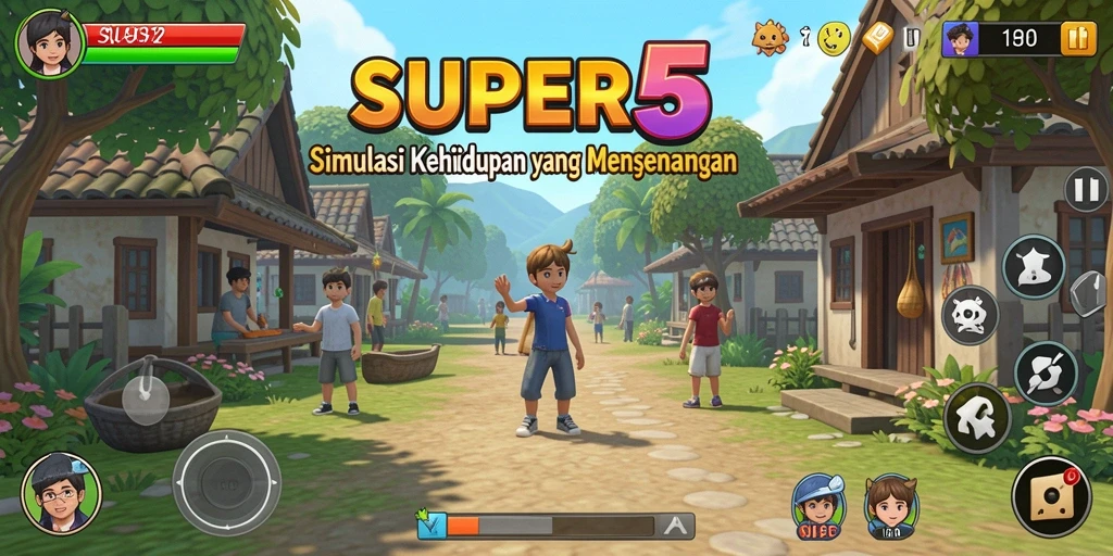 Screenshot utama menunjukkan gameplay menarik dalam simulasi kehidupan.