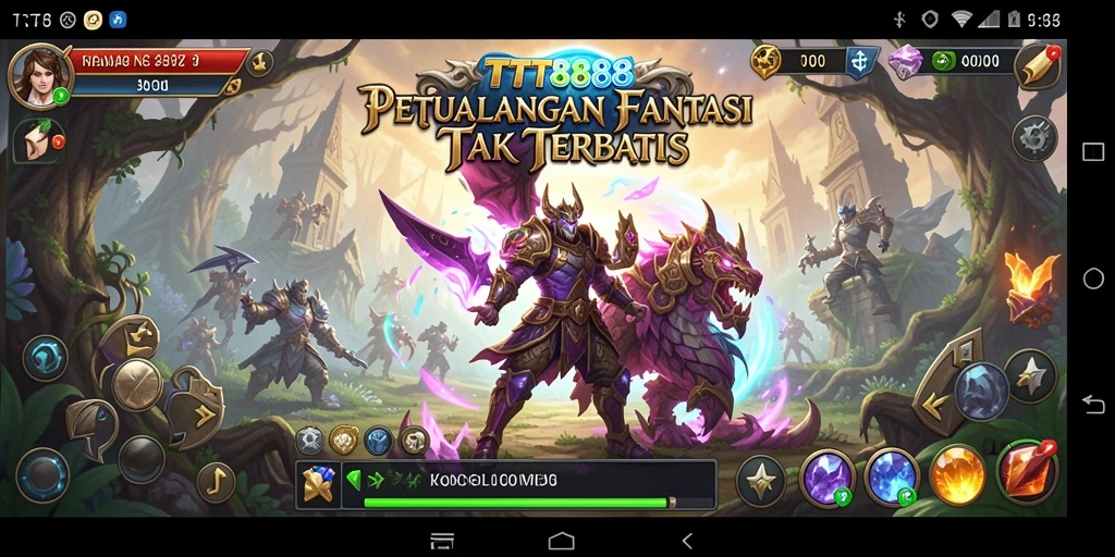 Tangkapan layar TTT888 menampilkan pertarungan seru dalam gameplay ARPG.